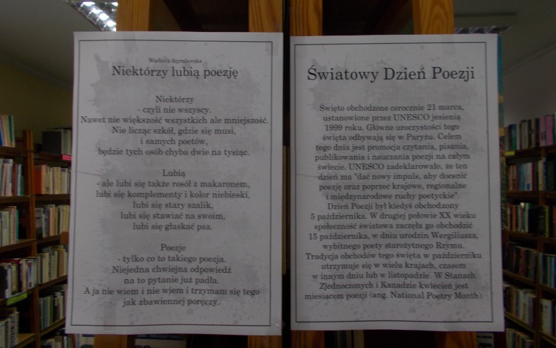 Tekst o Światowym Dniu Poezji.