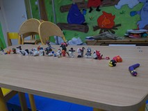 Prace plastyczne czyli postacie z Muminków wykonane przez przedszkolaków