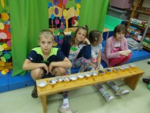 Grupa dzieci gotowa do oceny czy prawidłowo rozpoznali rośliny