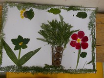 Praca plastyczna - fragment ogrodu przeniesiony na papier