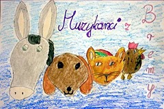 II miejsce - Hania SZYMCZAK - za ilustrację do baśni „Czterej muzykanci z Bremy” (Bracia Grimm)